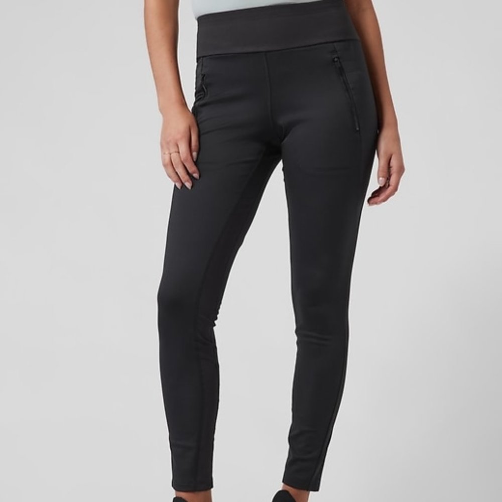 Athleta Peak Hybrid Fleece Tights (Black | Small)